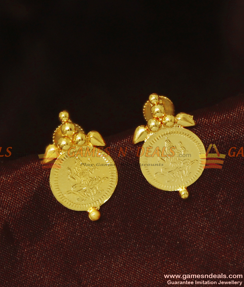 Coin store gold earrings